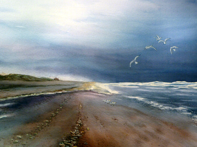 Aquarel strand 01