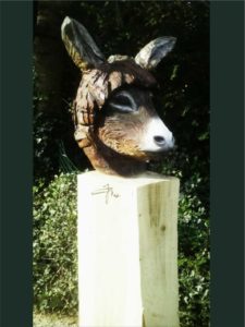 Houten beeld Ezel