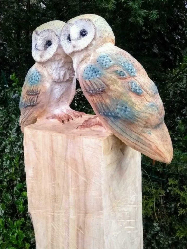 Houten beeld Uilen